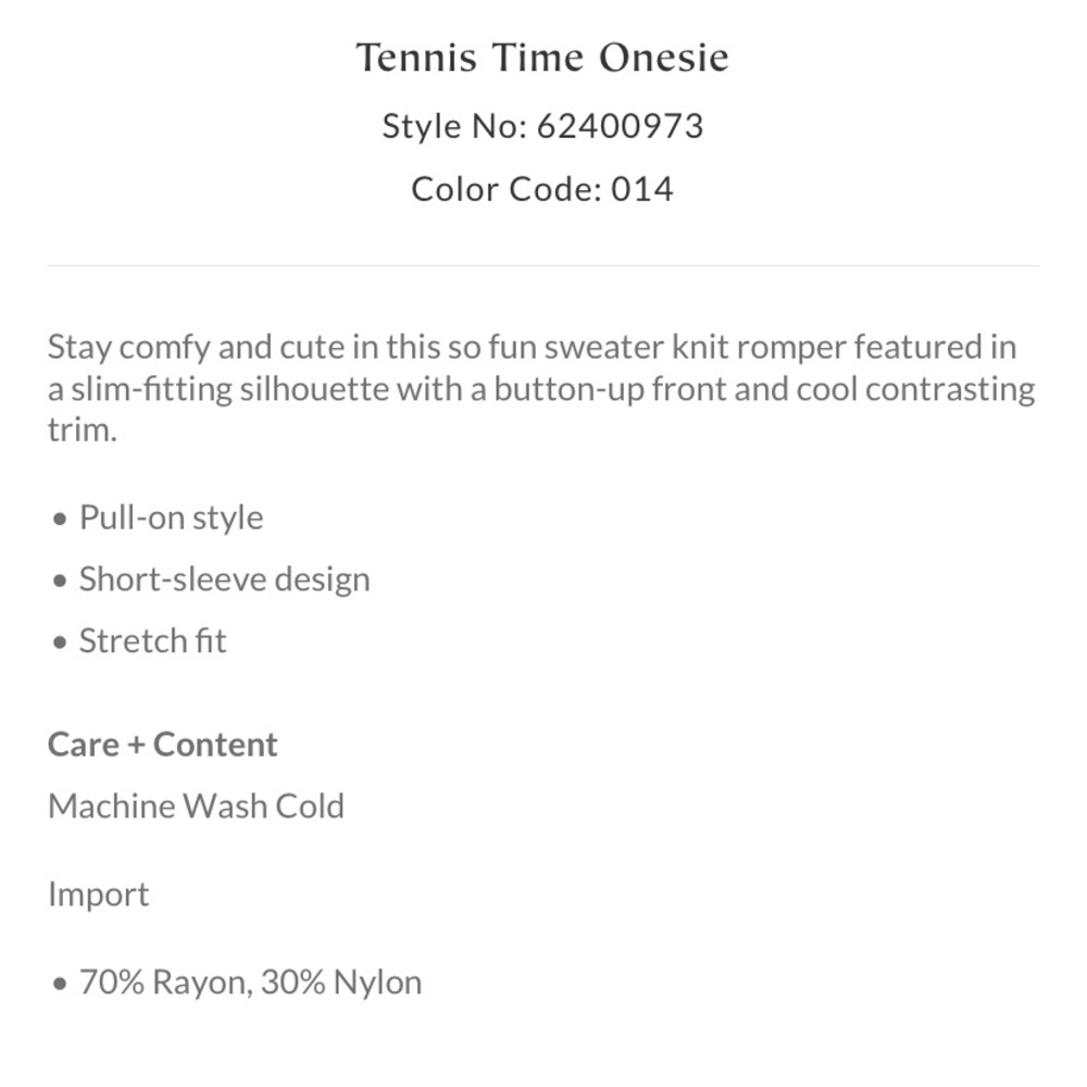 LAST ONE FP Tennis Time Onesie Tauny Combo - Picture 5 of 5